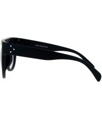 Oversized Retro Oversized Flat Top Mafia Mobster Thick Plastic Fashion Sunglasses - Matte Black - CI1260I0XKT $8.19