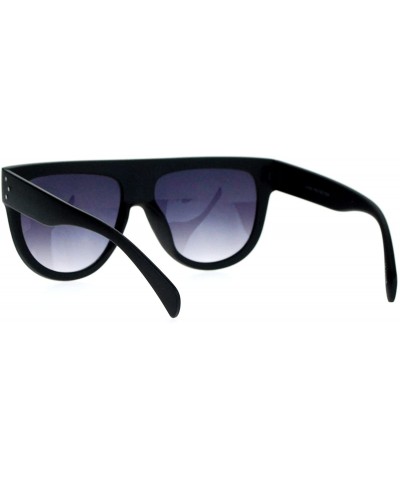 Oversized Retro Oversized Flat Top Mafia Mobster Thick Plastic Fashion Sunglasses - Matte Black - CI1260I0XKT $8.19