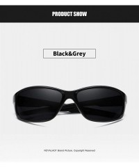 Sport Men Sport Sunglasses Polarized Women UV 400 Protection 65MM Baseball Fashion Style Driving - Black Grey - C4193I2M67H $...