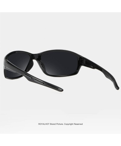 Sport Men Sport Sunglasses Polarized Women UV 400 Protection 65MM Baseball Fashion Style Driving - Black Grey - C4193I2M67H $...