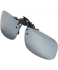 Rectangular Polarized Men Women Outdoor Sport Clip on Flip up Driving Sunglasses - Silver Lsp101 - C211MNV6R1R $17.23