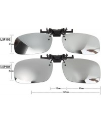 Rectangular Polarized Men Women Outdoor Sport Clip on Flip up Driving Sunglasses - Silver Lsp101 - C211MNV6R1R $17.23
