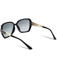 Oversized Classic Polarized Women Sunglasses Sparkling Composite Frame B2289 - 2 Black/Fade Smoke - CG180HUG3XT $13.68