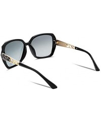 Oversized Classic Polarized Women Sunglasses Sparkling Composite Frame B2289 - 2 Black/Fade Smoke - CG180HUG3XT $13.68