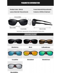 Sport Men Sport Sunglasses Polarized Women UV 400 Protection 65MM Baseball Fashion Style Driving - Black Grey - C4193I2M67H $...