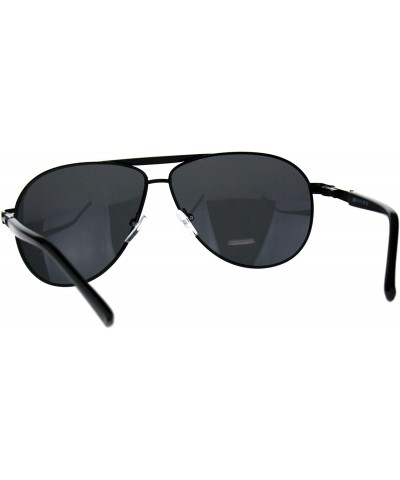 Aviator Mens Aviator Sunglasses Designer Style Aviators Spring Hinge UV 400 - Black - CL18GUU6A6H $13.60