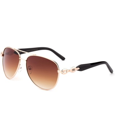 Aviator "Ion" Pilot Style Over Sized Fashion Sunglasses - Gold/Tortoise - CQ12MCS5UNB $13.93
