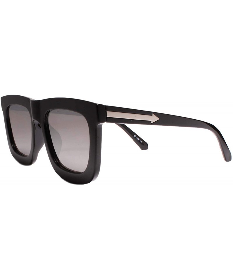 Aviator Retro Stylish 90s 00s Hip Hop Dope Night Clubbing Square Sunglasses - Chrome - CC18YYGZY49 $13.23