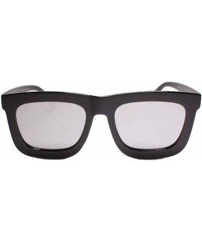 Aviator Retro Stylish 90s 00s Hip Hop Dope Night Clubbing Square Sunglasses - Chrome - CC18YYGZY49 $23.62