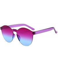 Rimless Fashion Rimless Sunglasses Transparent Candy Color Eyewear Resin Lens Sunglasses Eyewear - H - CJ1908NNTHC $10.40