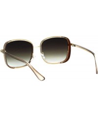 Square Glitter Side Cover Sunglasses Womens Chic Square Double Frame UV 400 - Beige (Brown) - C718QIX24I8 $8.98