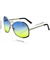 Oval Oversized Oval Metal Frame Stylish Mens Womens Gradient Lens Fashion Sunglasses - CY182RXAI9H $18.81
