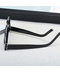 Cat Eye Women Fashion Retro Cat Eye Sunglasses Designer Square Frame Eyeglass Shades (BKGY) - BKGY - CH18XGHDSKX $8.07