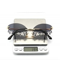 Rimless Fashion Rimless Bling Diamond Sunglasses Women New Vintage Unique Tears Shape Sunglasses Female Shades UV400 - CG198G...
