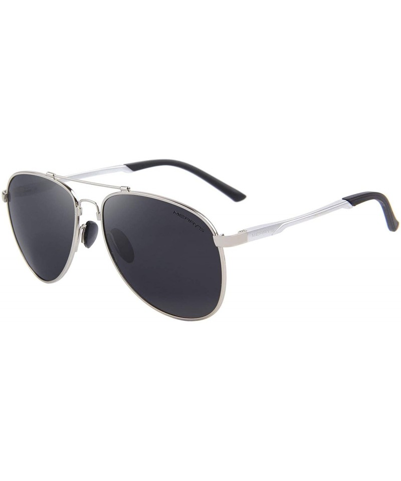Oval Mens Polarized Aviation Super light Flexible Frame Sunglasses S8716 - Silver - CH12JRWB9TT $33.23