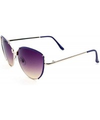 Cat Eye Oceanic Color Edge Rim Retro Cat Eye Sunglasses - Purple - C61903U05QI $12.19