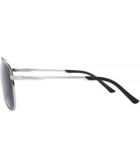 Oval Mens Polarized Aviation Super light Flexible Frame Sunglasses S8716 - Silver - CH12JRWB9TT $15.72