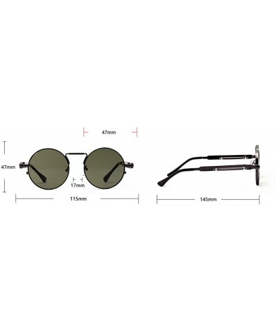 Round metal round retro punk sunglasses male spring legs hip hop women's sunglasses UV400 - Red - CU1925T8O62 $13.07