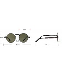 Round metal round retro punk sunglasses male spring legs hip hop women's sunglasses UV400 - Red - CU1925T8O62 $13.07