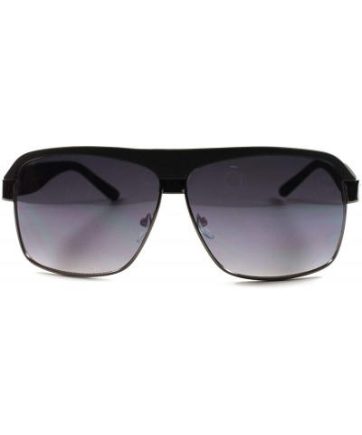 Square Stylish Vintage Mens Womens Retro 80s 90s Square Sunglasses Frame - Matte Black - CY18XD870LR $9.72