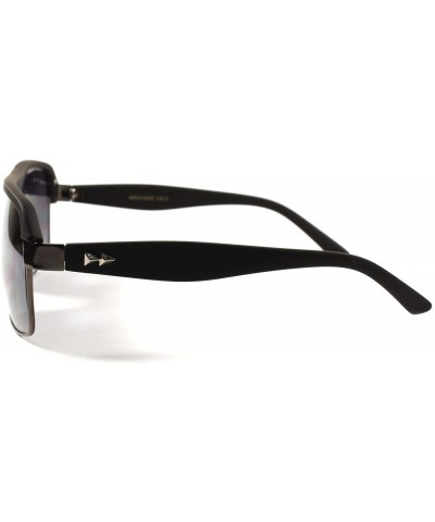 Square Stylish Vintage Mens Womens Retro 80s 90s Square Sunglasses Frame - Matte Black - CY18XD870LR $9.72