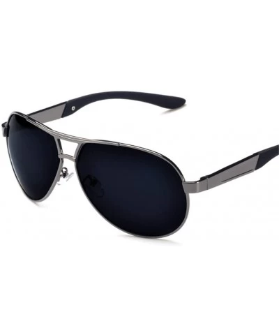 Oval Mens Glasses Polarized Sunglasses Driver's Goggles Mirror Polarized Sun Glasses Metal Frame Package A Black Gray - CA194...
