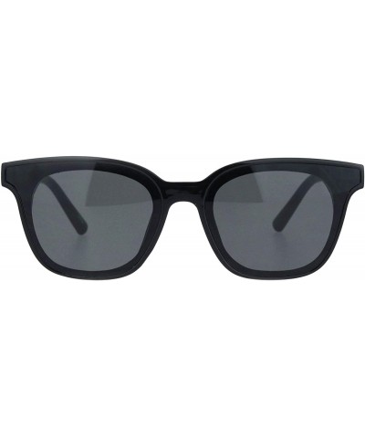 Square Womens Square Horn Rim Sunglasses Chic Designer Style Fashion Shades UV400 - Black (Black) - CH18T3OTNSK $12.49