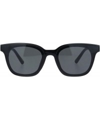 Square Womens Square Horn Rim Sunglasses Chic Designer Style Fashion Shades UV400 - Black (Black) - CH18T3OTNSK $21.50
