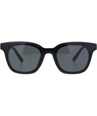 Square Womens Square Horn Rim Sunglasses Chic Designer Style Fashion Shades UV400 - Black (Black) - CH18T3OTNSK $21.50
