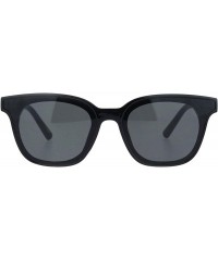 Square Womens Square Horn Rim Sunglasses Chic Designer Style Fashion Shades UV400 - Black (Black) - CH18T3OTNSK $12.49