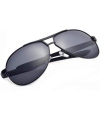 Oval Mens Glasses Polarized Sunglasses Driver's Goggles Mirror Polarized Sun Glasses Metal Frame Package A Black Gray - CA194...