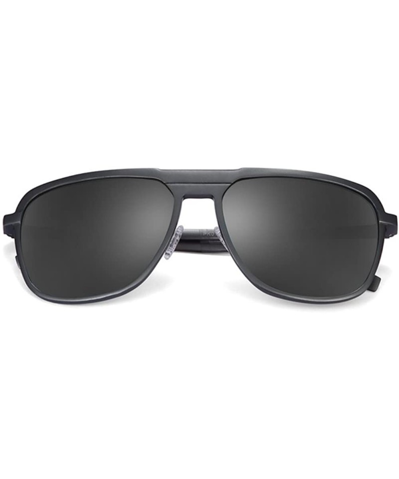 Oval Square Polarized Aluminum Sunglasses Designer Classic For Men Driving - Gunmetal Frame/Smoke Lens - CX18DUL6C2C $9.45