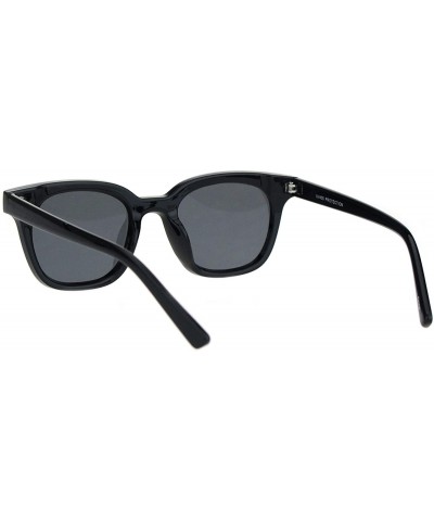 Square Womens Square Horn Rim Sunglasses Chic Designer Style Fashion Shades UV400 - Black (Black) - CH18T3OTNSK $12.49