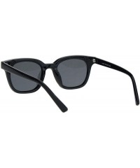 Square Womens Square Horn Rim Sunglasses Chic Designer Style Fashion Shades UV400 - Black (Black) - CH18T3OTNSK $21.50