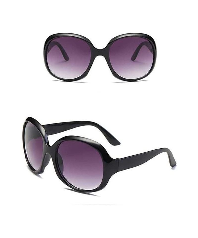 Cat Eye Oversized Sunglasses Vintage Plastic Fashion - Black - C118RZZQCRS $7.18