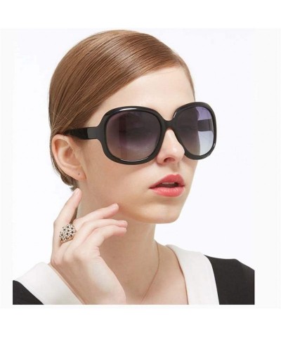 Cat Eye Oversized Sunglasses Vintage Plastic Fashion - Black - C118RZZQCRS $7.18