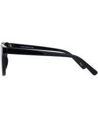 Square Womens Square Horn Rim Sunglasses Chic Designer Style Fashion Shades UV400 - Black (Black) - CH18T3OTNSK $21.50
