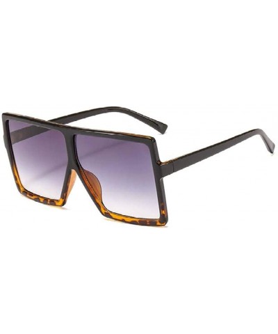 Square Vintage Oversizd Sunglasses Women Square Sunglasses Transparent Pink Blue Frame Sun Glasses Fashion Shades - CW18U9YWK...