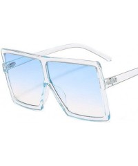 Square Vintage Oversizd Sunglasses Women Square Sunglasses Transparent Pink Blue Frame Sun Glasses Fashion Shades - CW18U9YWK...