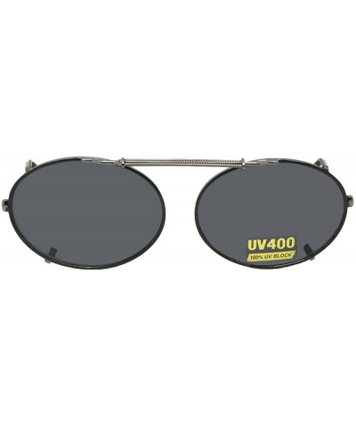 Oval Oval Non Polarized Gray Lens Clip on Sunglass - Black Frame-non Polarized Gray Lens - C3189MH7RAR $11.13