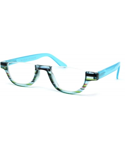 Oval Womens Plastic Upside Down Spring Hinge Crop Top Reading Glasses - Teal - CG1962WODAT $11.94