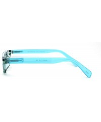 Oval Womens Plastic Upside Down Spring Hinge Crop Top Reading Glasses - Teal - CG1962WODAT $11.94