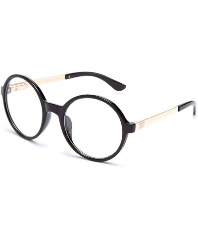 Oval Unisex Clear Lens Temple John Lennon Design Oval Fashion Glasses - Black - CW11KQRV1TN $18.25