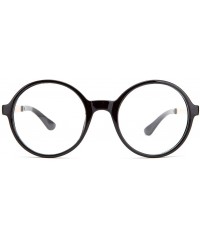 Oval Unisex Clear Lens Temple John Lennon Design Oval Fashion Glasses - Black - CW11KQRV1TN $11.44