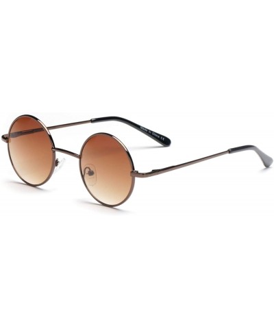 Goggle Unisex Round Fashion Sunglasses - Bronze/Brown - CG18WU97AAT $18.89