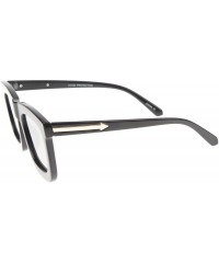 Wayfarer High Fashion Horn Rimmed Flash Mirror Flat Lens Bold Square Sunglasses 65mm - Black-gold / Brown Mirror - CB128BMNSD...