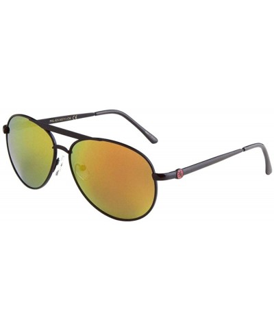 Round Polarized Color Mirror Modern Round Aviator Sunglasses - Red - CN199D4RCYZ $43.15