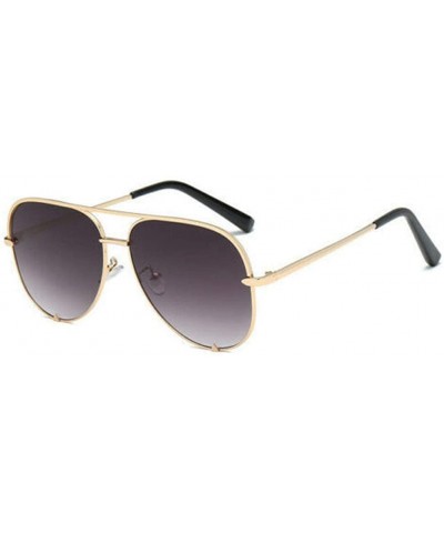 Aviator QUAY Australia X Desi Perkins Key Sahara Fade Sunglasses Mini Aviator - Gold Gradient Gray - CH18ZIC9GTD $18.15