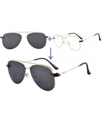 Goggle Anti Blue Light Hyperopia Glasses with Polarized Clip-on Sunglasses-LH3039 - C2 Gold - CJ18UDTLQ94 $33.42
