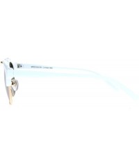 Round Womens Vintage Retro Fashion Sunglasses Round Top Bar Mirror Lens - White (Pink Mirror) - C0188ZUEHDZ $11.28